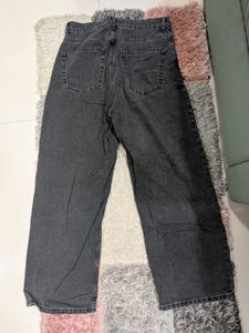 Grey Wide Leg Jeans
