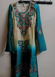 Embroidered Teal Salwar Kameez