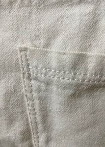 Denim Cargo 8-Pockets Jeans White Colour
