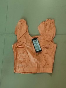 Peach Ruffle Crop Top