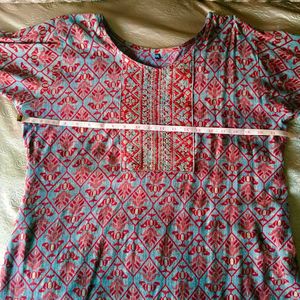 🛍️ Red Embroidered Kurta ⭐⭐⭐
