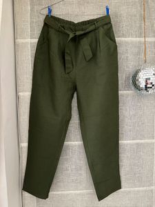 Olive Green Tie-Waist Pants