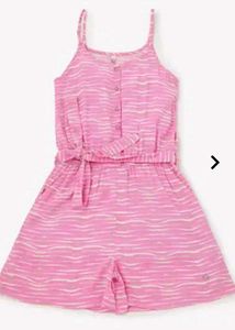 Pink Striped Jumpsuit With Strappy Design
