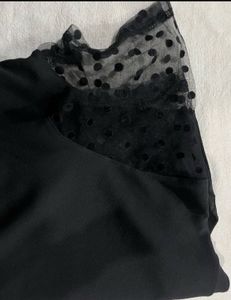Black Top With Beautiful Net Sleeves