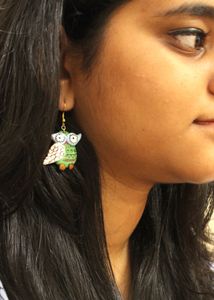 Handpainted Owl Earrings