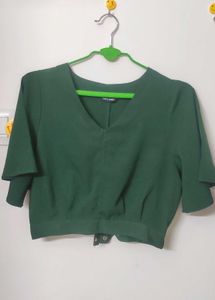 Tokyo Talkies Casual Women dark green top