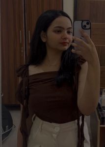 Brown Crop Top With Ruffles