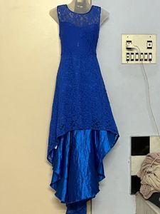 Pintrest Blue Lace Hi-Lo Dress