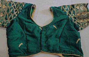 Purple saree with designer blouse