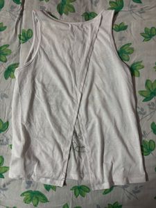 Printed Sleeveless Top With Open Back Panel