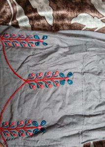 Embroidered Elastic-Waist Trousers