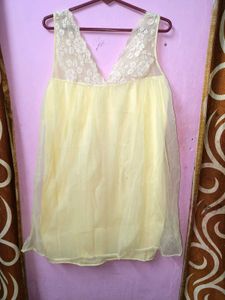 Yellow Lace Detail Lingerie Top