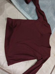 Burgundy Long Sleeve Top