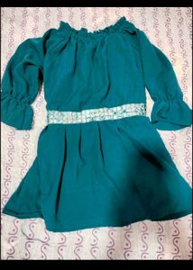 Chic Teal Off-Shoulder Dress