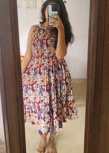Floral Print Halter Neck Dress