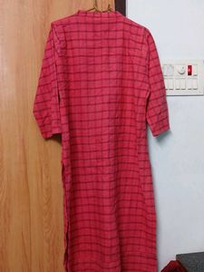 Red Checked Kurta