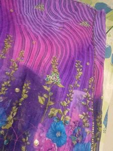 Floral Purple Saree