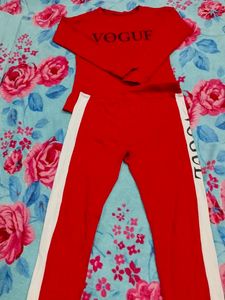 Red Vogue Tracksuit Set