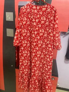 Floral Red Dress