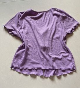 Cute Purple Tie-Front Top