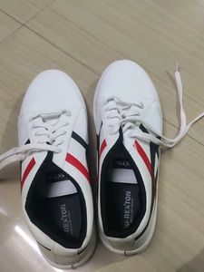 Striped White Sneakers