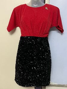 Pintrest Red &amp; Black Sequin Party Dress