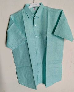 Light Blue Linen Short Sleeve Shirt