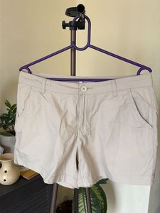 Beige Casual Women's Shorts