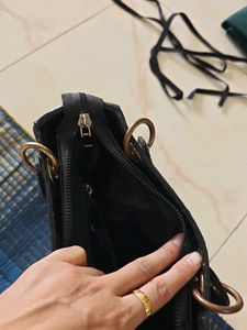 Chic Black Top Handle Bag