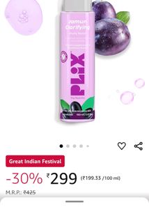 Sealed Packed PLIX Jamun Clarifying Fruit Toner 💜