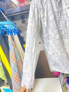 Patterned White Shirt