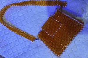 Orange Beaded Shoulder Bag