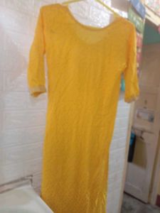 Yellow Embroidered Kurta