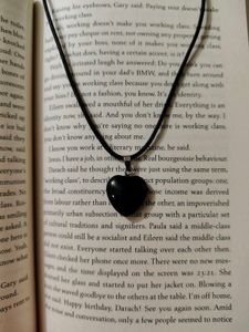 Black Heart Pendant Leather CordNecklace