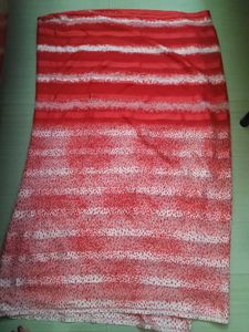 Red And White Dotted Saree