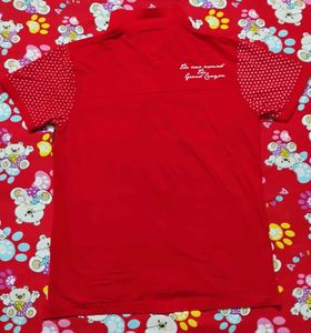 Cotton T-shirt For Boys-Red 🔴 (With Collar)