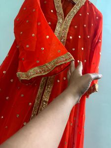 orange and golden Ethnic 4 piece set