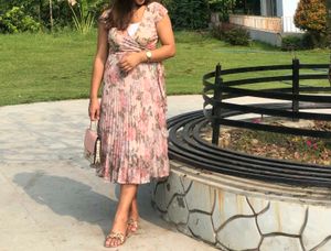 Floral Wrap Midi Dress