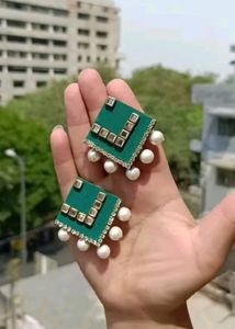 Green Kundan Earring