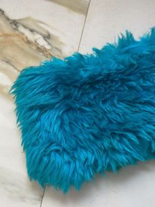 Teal Fuzzy Pouch