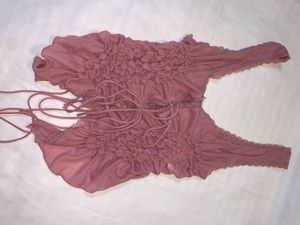 ZARA Gathered Tie Top