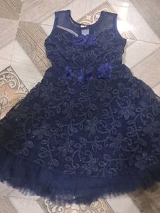 Navy Floral Party Dress