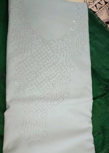 Dress Material Pista With Green Dupatta