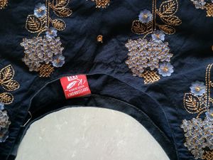 black Colur Kurta With Gold Colour Embroidery
