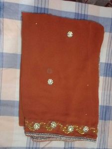 Elegant Brown Embellished Saree