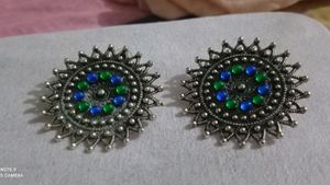 Oxidised Silver Earing And Ring Set