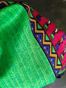 Green Printed Kaftan Dress