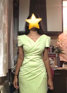 Lime Green Off-Shoulder Midi Dress💚
