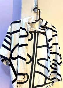 Abstract Black-White Overshirt | Wear Open or Butt