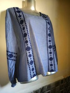 🎁Buy 1, Get 1 Free🎁Blue Embroidered Top Size S/M